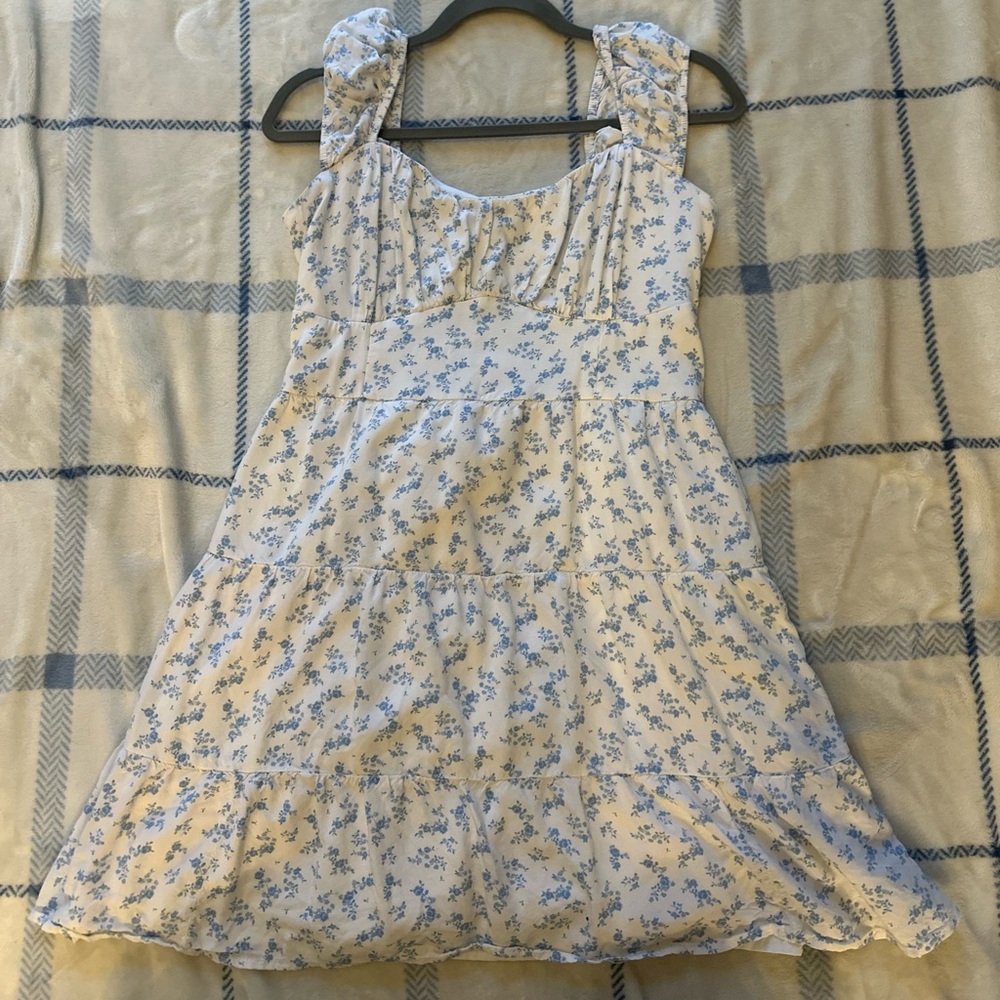 Hollister White and Blue Dress